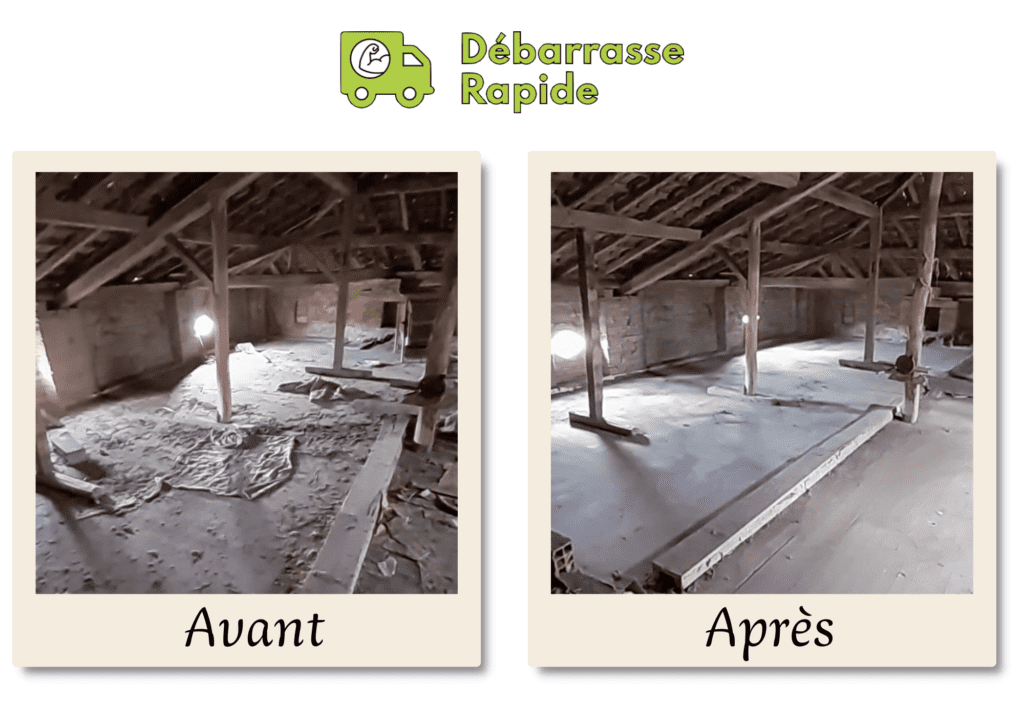 Débarrasse Rapide vider grenier cave jardin garage Toulouse avant après grenier débarrassé