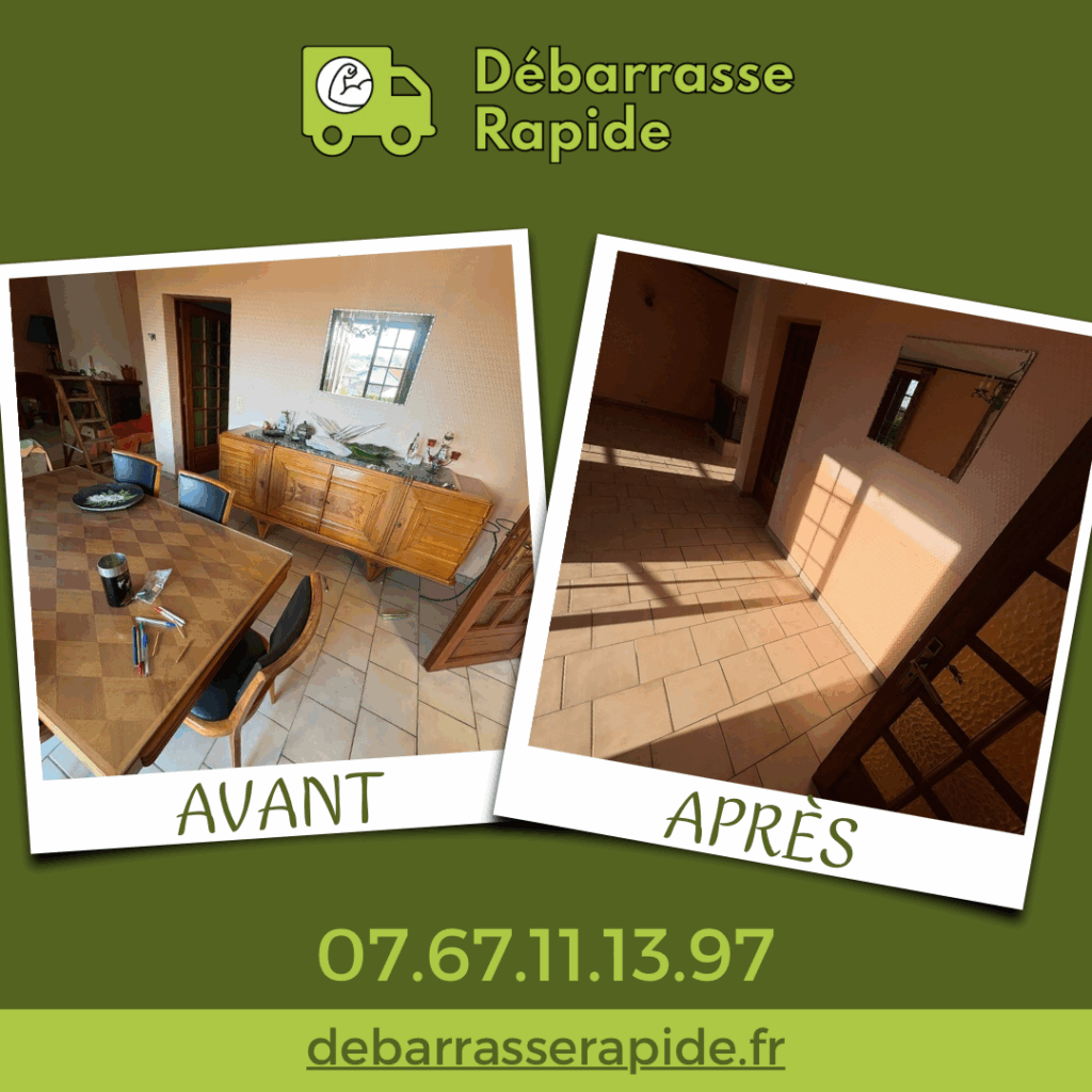 débarras maison colomiers salon avant après intervention